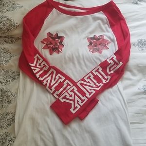 Victoria's secret pink Christmas shirt